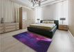 Patterned Dark Purple Rug in a Bedroom, pat2109pur