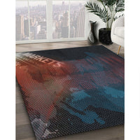 Patterned Cloudy Gray Novelty Rug, pat2109