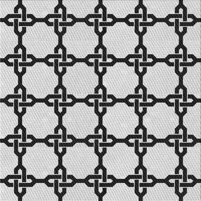 Square Patterned Platinum Gray Novelty Rug, pat210