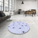 Round Patterned Lavender Blue Rug in a Office, pat211blu