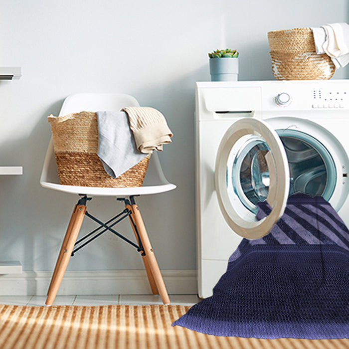 Machine Washable Transitional Night Blue Rug in a Washing Machine, wshpat2110blu