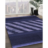 Patterned Night Blue Rug, pat2110blu