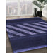 Patterned Night Blue Rug in Family Room, pat2110blu