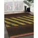 Machine Washable Transitional Black Brown Rug in a Family Room, wshpat2110brn