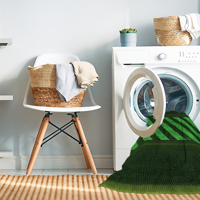 Machine Washable Transitional Dark Forest Green Rug in a Washing Machine, wshpat2110grn