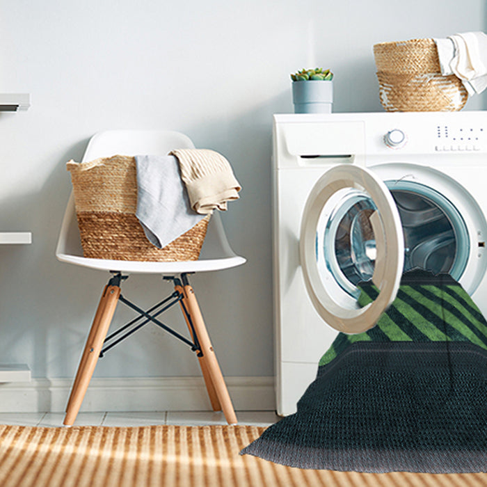 Machine Washable Transitional Dark Slate Grey Green Rug in a Washing Machine, wshpat2110lblu