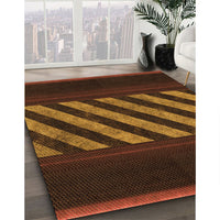 Patterned Mahogany Brown Rug, pat2110org