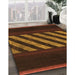 Patterned Mahogany Brown Rug in Family Room, pat2110org