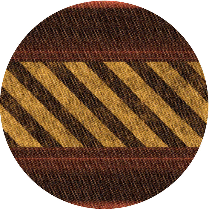 Square Patterned Mahogany Brown Rug, pat2110org
