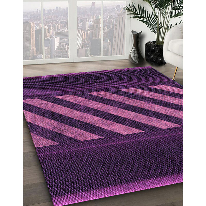 Patterned Orchid Purple Rug in Family Room, pat2110pur