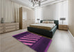 Patterned Orchid Purple Rug in a Bedroom, pat2110pur