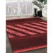 Patterned Maroon Red Rug in Family Room, pat2110rd