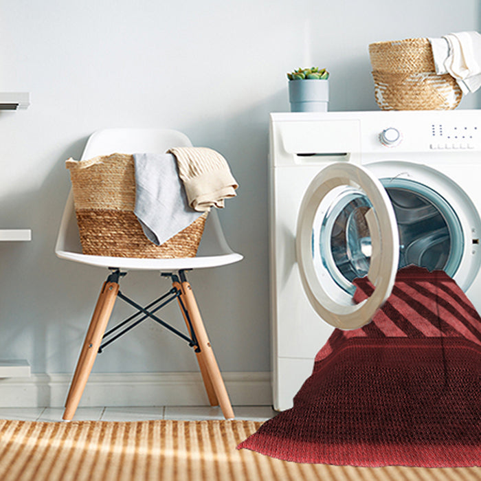 Machine Washable Transitional Maroon Red Rug in a Washing Machine, wshpat2110rd