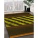 Patterned Dark Yellow Green Rug in Family Room, pat2110yw