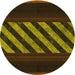 Square Patterned Dark Yellow Green Rug, pat2110yw
