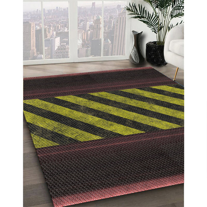 Patterned Brown Novelty Rug in Family Room, pat2110