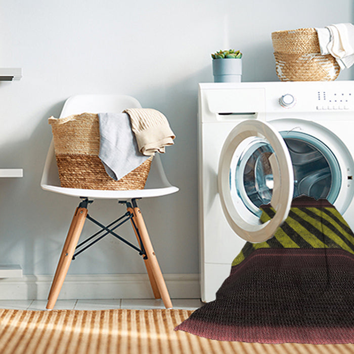 Machine Washable Transitional Brown Rug in a Washing Machine, wshpat2110