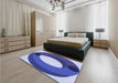 Patterned Jeans Blue Rug in a Bedroom, pat2111blu