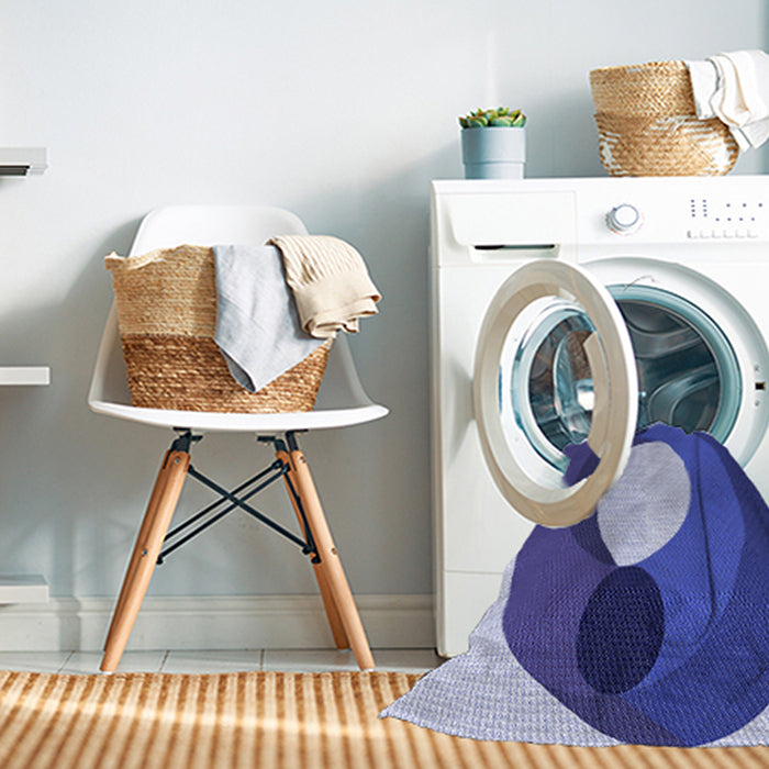 Machine Washable Transitional Jeans Blue Rug in a Washing Machine, wshpat2111blu