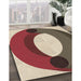 Machine Washable Transitional Brown Red Rug in a Family Room, wshpat2111brn