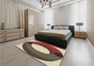 Patterned Brown Red Rug in a Bedroom, pat2111brn