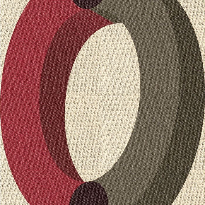 Machine Washable Transitional Brown Red Rug, wshpat2111brn