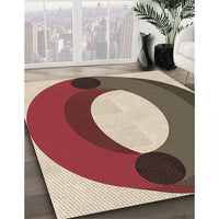 Patterned Brown Red Rug, pat2111brn