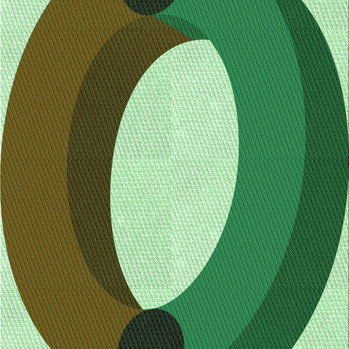 Machine Washable Transitional Green Rug, wshpat2111grn