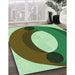 Patterned Green Rug in Family Room, pat2111grn