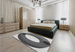 Patterned Silver Gray Rug in a Bedroom, pat2111gry