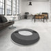 Round Patterned Silver Gray Rug in a Office, pat2111gry