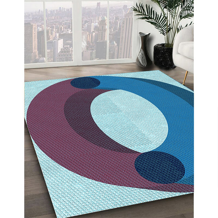 Machine Washable Transitional Diamond Blue Rug in a Family Room, wshpat2111lblu