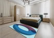 Patterned Diamond Blue Rug in a Bedroom, pat2111lblu