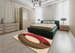 Patterned Tomato Red Rug in a Bedroom, pat2111org