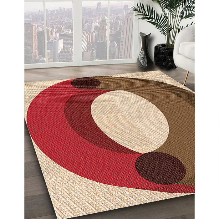 Machine Washable Transitional Tomato Red Rug in a Family Room, wshpat2111org