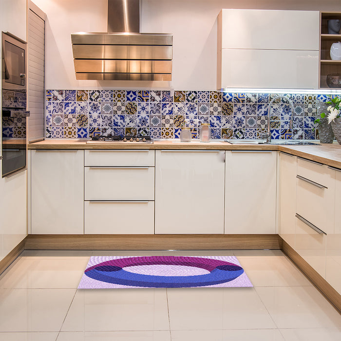Patterned Bright Lilac Purple Rug in a Kitchen, pat2111pur