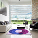 Square Patterned Bright Lilac Purple Rug in a Living Room, pat2111pur