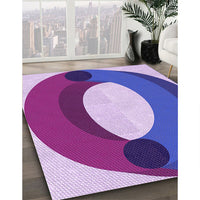 Patterned Bright Lilac Purple Rug, pat2111pur