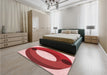 Round Machine Washable Transitional Light Coral Pink Rug in a Office, wshpat2111rd