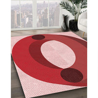 Patterned Light Coral Pink Rug, pat2111rd