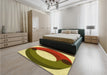 Patterned Metallic Gold Rug in a Bedroom, pat2111yw