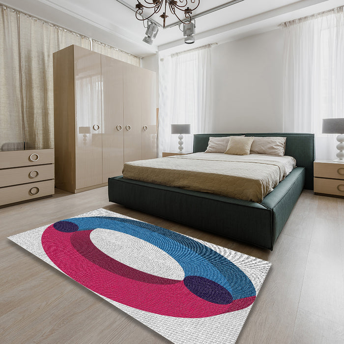 Patterned Jeans Blue Novelty Rug in a Bedroom, pat2111