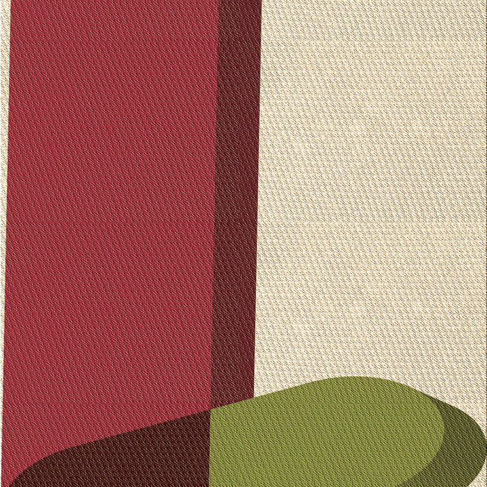 Machine Washable Transitional Red Rug, wshpat2112brn