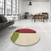 Round Patterned Red Rug in a Office, pat2112brn