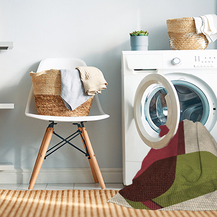 Machine Washable Transitional Red Rug in a Washing Machine, wshpat2112brn