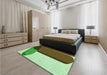 Patterned Pastel Green Rug in a Bedroom, pat2112grn