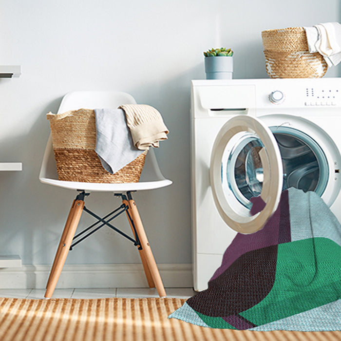 Machine Washable Transitional Velvet Maroon Purple Rug in a Washing Machine, wshpat2112lblu