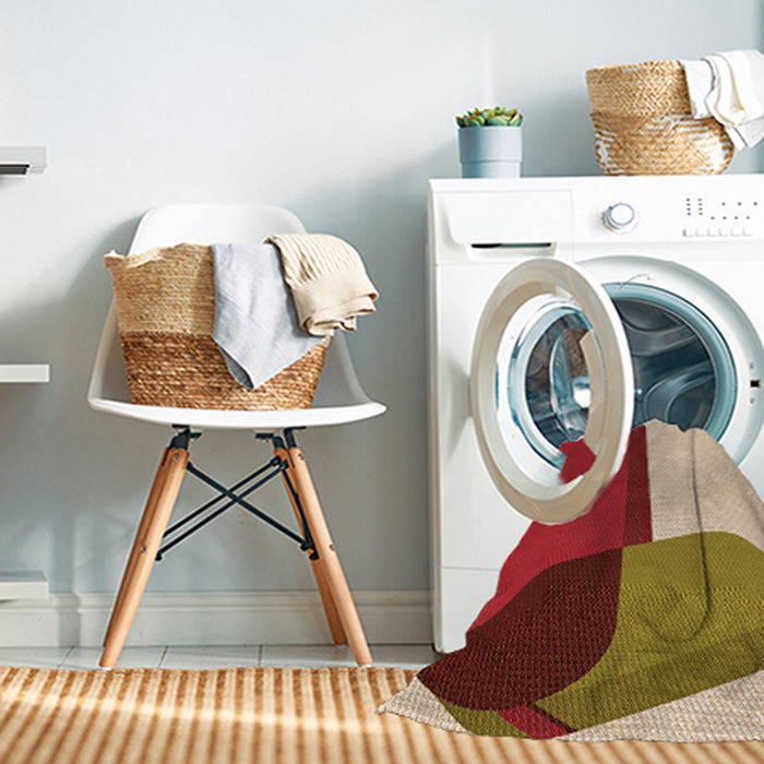 Machine Washable Transitional Red Rug in a Washing Machine, wshpat2112org