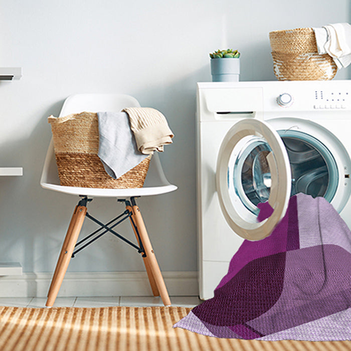 Machine Washable Transitional Medium Violet Red Pink Rug in a Washing Machine, wshpat2112pur