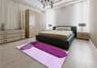 Patterned Medium Violet Red Pink Rug in a Bedroom, pat2112pur